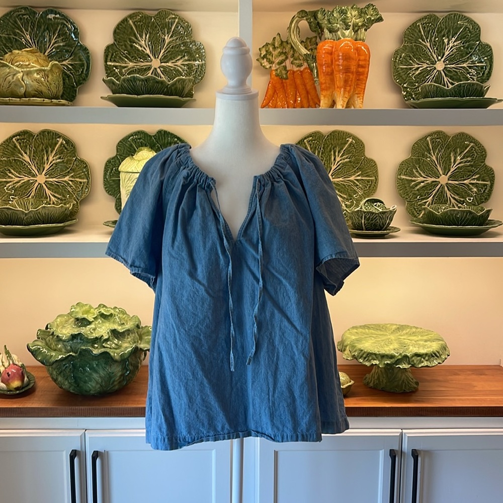 Chambray J Crew Blouse Size XL Worn Once